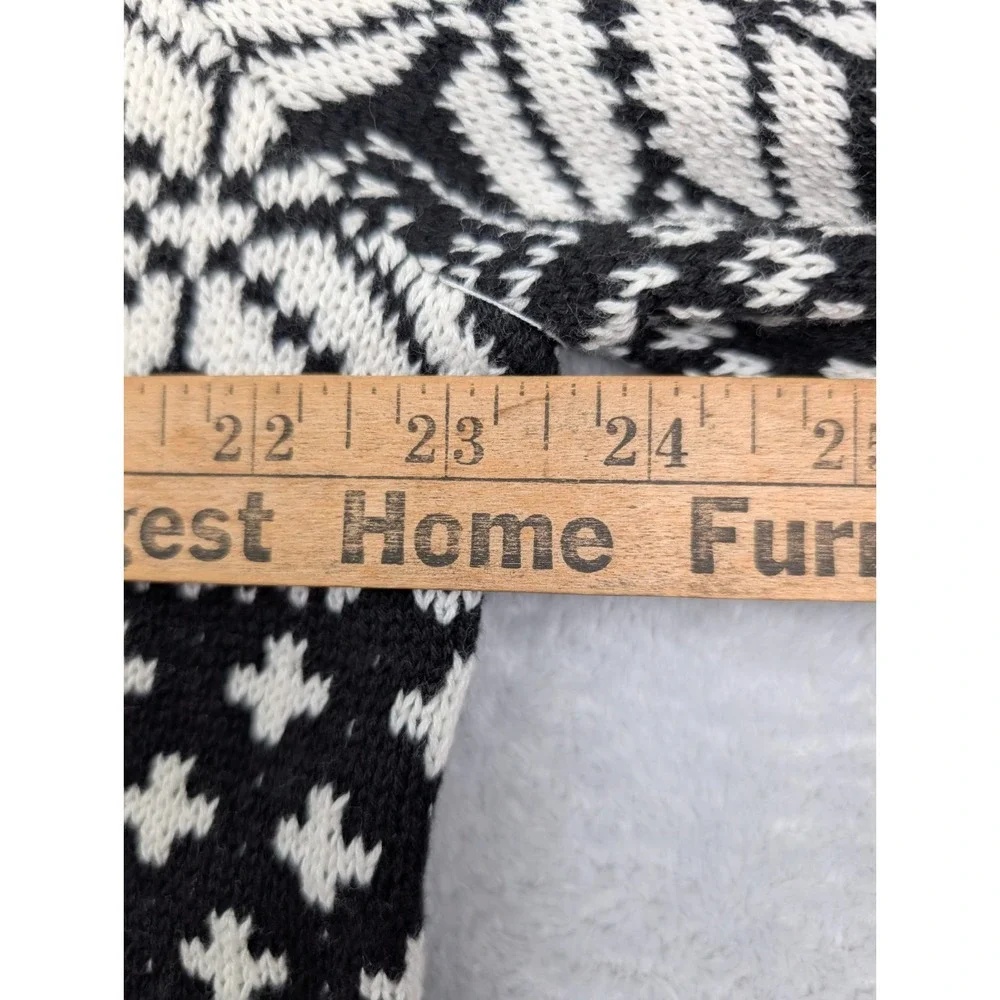Express Sweater‎ Mens XL Black White Fair Isle Tight Knit Shawl Collar Outdoor